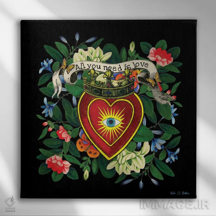 تابلو تمام چیزی که نیاز داری عشق است اثر اریکا سی. برادرز - نمای روبهرو روی دیوار