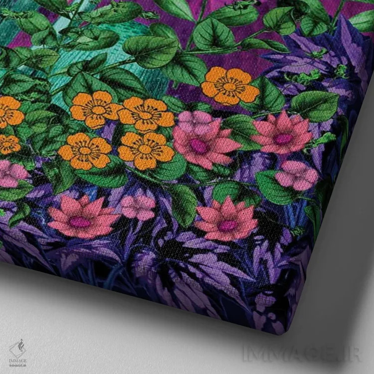 تابلو باغ رنگارنگ اثر اریکا سی. برادرز - نمای نزدیک بافت بوم