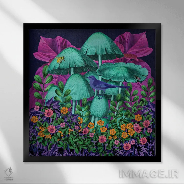 تابلو باغ رنگارنگ اثر اریکا سی. برادرز - نمای قابدار مشکی