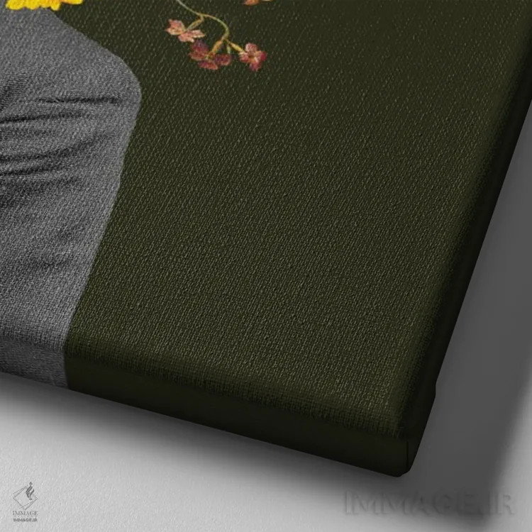 تابلو سرِ گلدار اثر اریکا سی. برادرز - نمای نزدیک بافت بوم