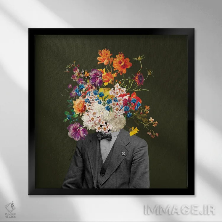 تابلو سرِ گلدار اثر اریکا سی. برادرز - نمای قابدار مشکی