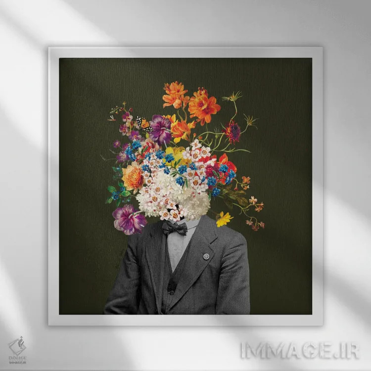 تابلو سرِ گلدار اثر اریکا سی. برادرز - نمای قابدار سفید