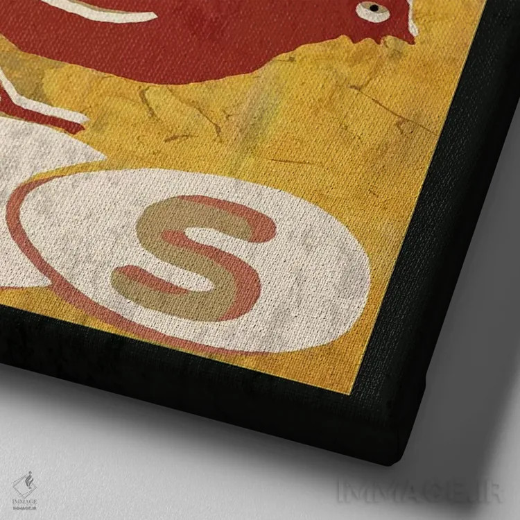 تابلو مرغ و خروس حیاط روستا اثر ارین کلارک - نمای نزدیک بافت بوم