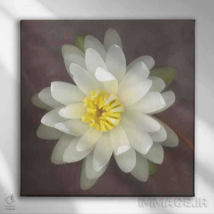 تابلو زنبق آبی اثر ارین کلارک - نمای روبهرو روی دیوار