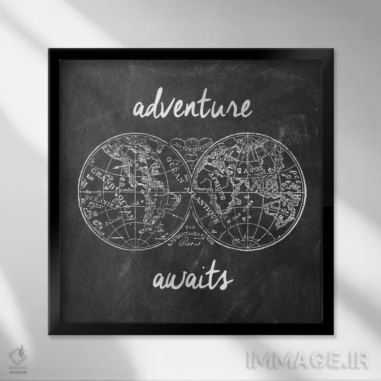 تابلو ماجراجویی در انتظار است I اثر ارین کلارک - نمای قابدار مشکی