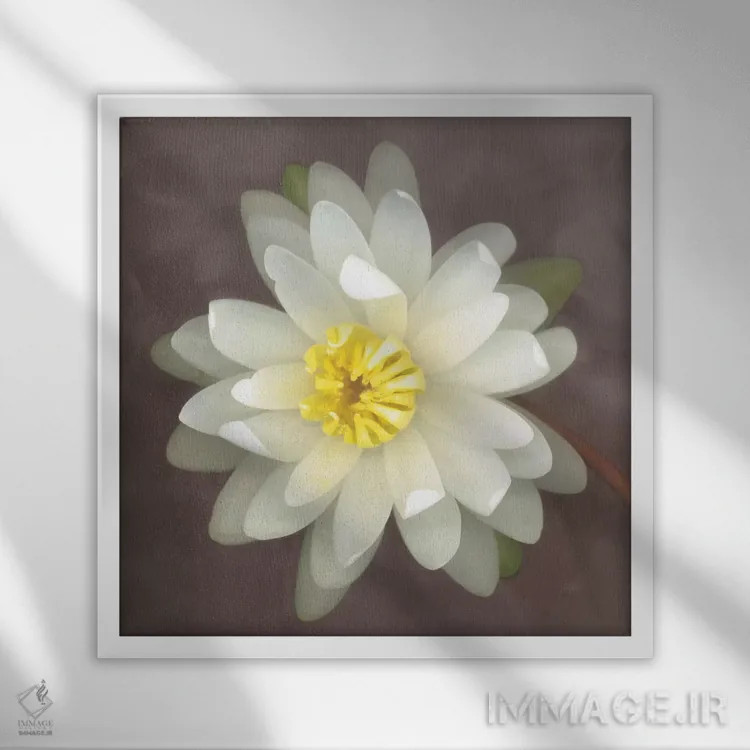 تابلو زنبق آبی اثر ارین کلارک - نمای قابدار سفید