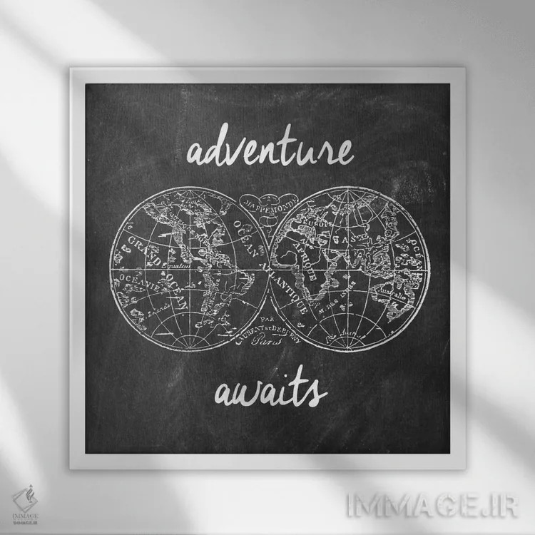 تابلو ماجراجویی در انتظار است I اثر ارین کلارک - نمای قابدار سفید