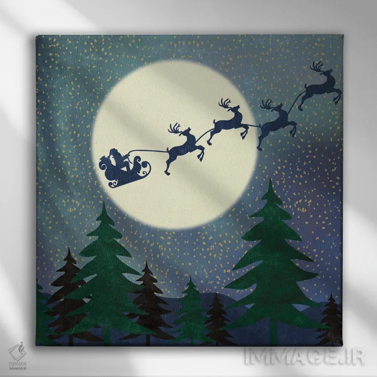 تابلو ماهِ بابانوئل اثر ارین کلارک - نمای روبهرو روی دیوار