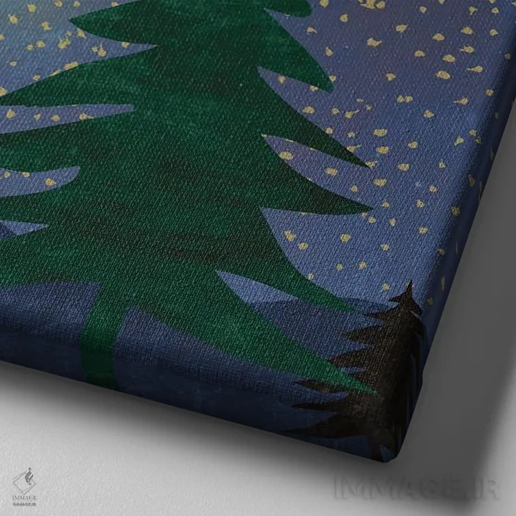 تابلو ماهِ بابانوئل اثر ارین کلارک - نمای نزدیک بافت بوم