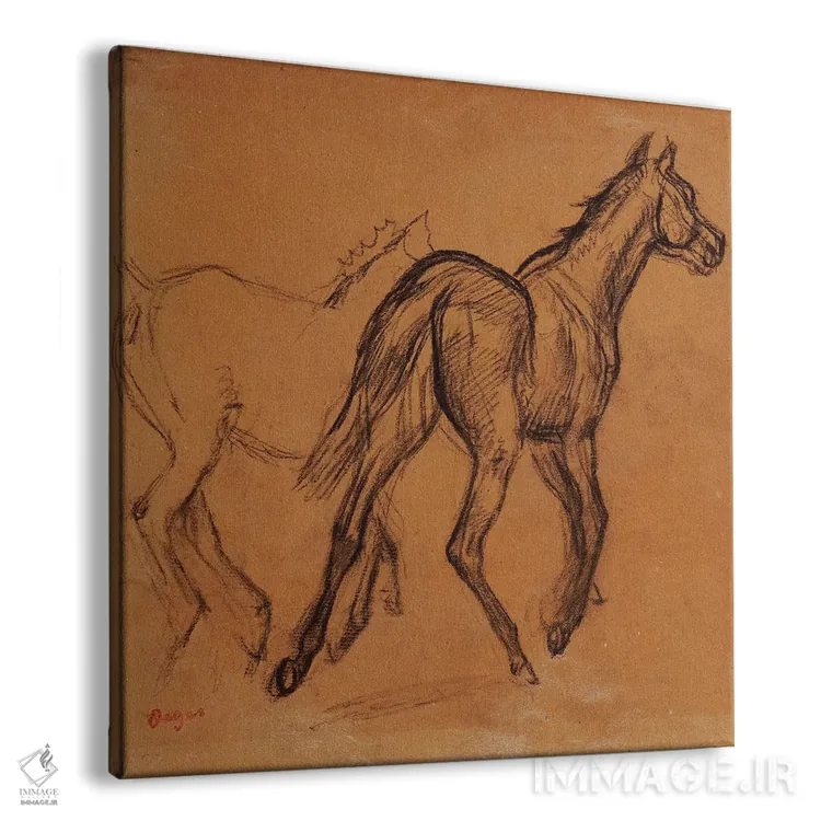 تابلو اسبها، حدود ۱۸۸۲ اثر ادگار دگا (نقاش و مجسمهساز فرانسوی) - نمای پرسپکتیو محصول