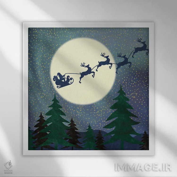 تابلو ماهِ بابانوئل اثر ارین کلارک - نمای قابدار سفید