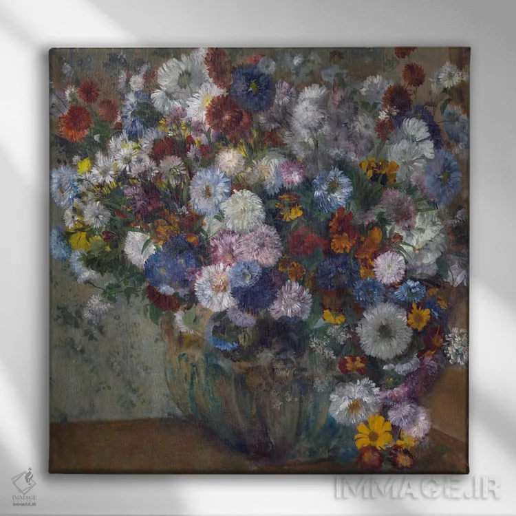 تابلو گلدان گل اثر ادگار دگا (نقاش و مجسمهساز فرانسوی) - نمای روبهرو روی دیوار
