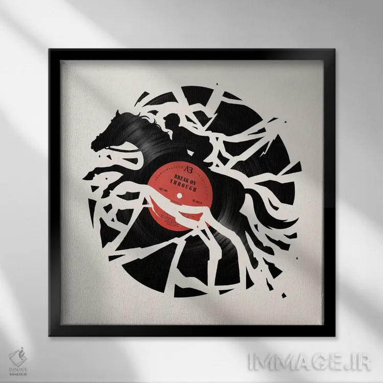 تابلو دیسکجوکی قرمز اثر انکل دیکا - نمای قابدار مشکی