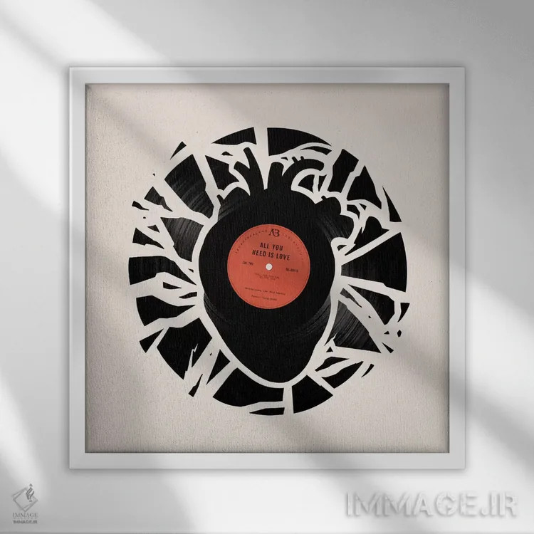 تابلو تنها چیزی که لازم داری عشق است اثر انکل دیکا - نمای قابدار سفید