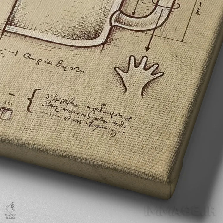 تابلو قهوه (مایع خلاقیت) اثر انکل دیکا - نمای نزدیک بافت بوم