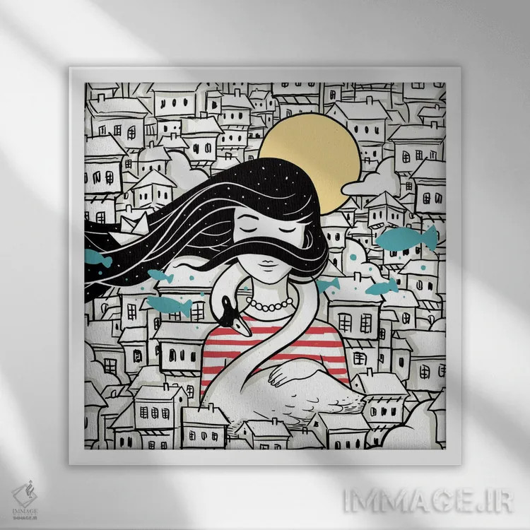 تابلو اشتیاق (هنوز کامل نشده) اثر انکل دیکا - نمای قابدار سفید