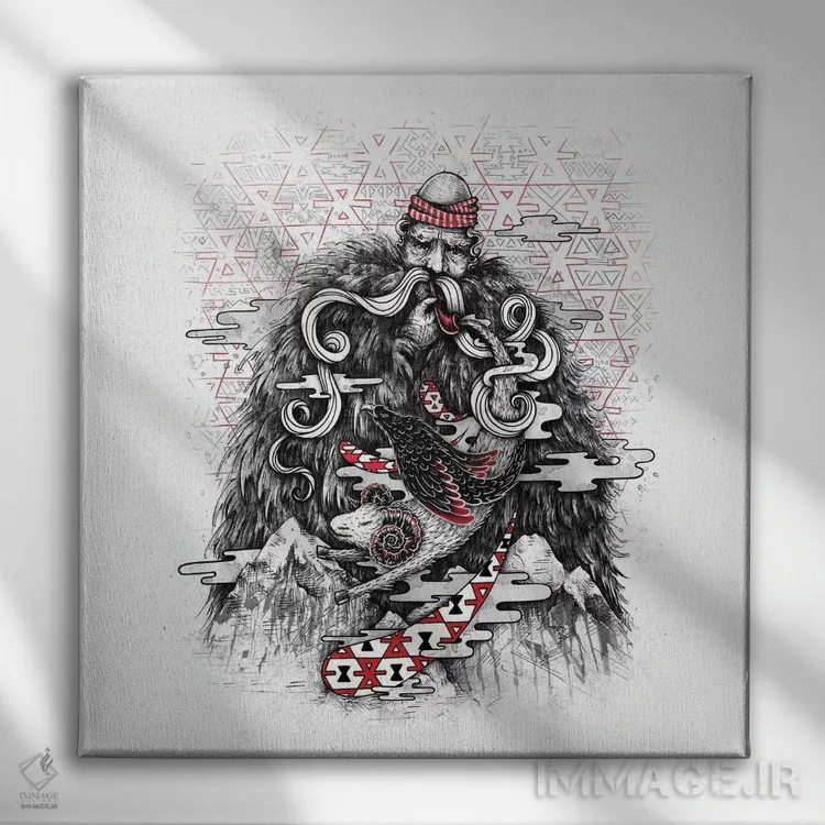 تابلو ندای سنت اثر انکل دیکا - نمای روبهرو روی دیوار