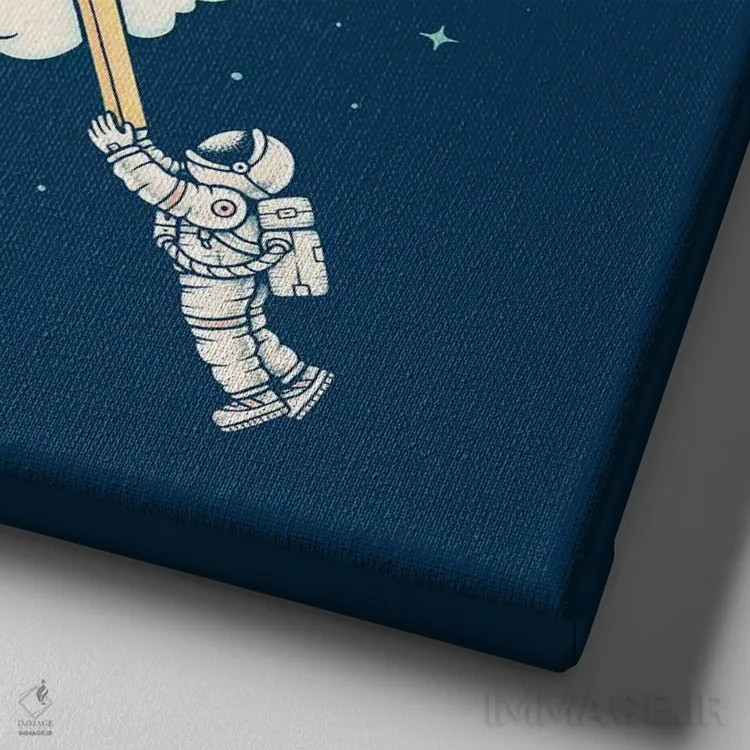 تابلو تراشیدن سیاره اثر انکل دیکا - نمای نزدیک بافت بوم