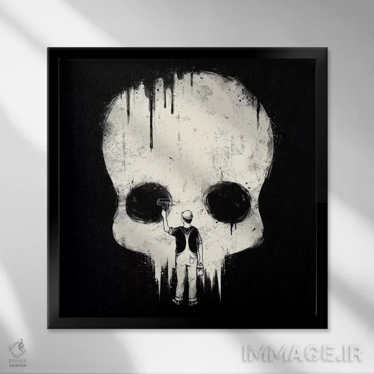 تابلو رنگش کن سیاه اثر انکل دیکا - نمای قابدار مشکی