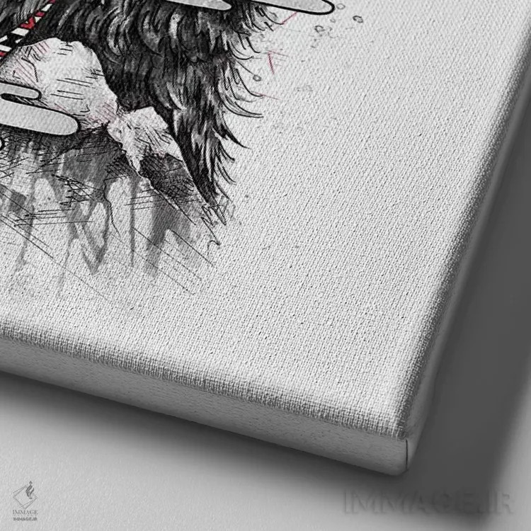 تابلو ندای سنت اثر انکل دیکا - نمای نزدیک بافت بوم