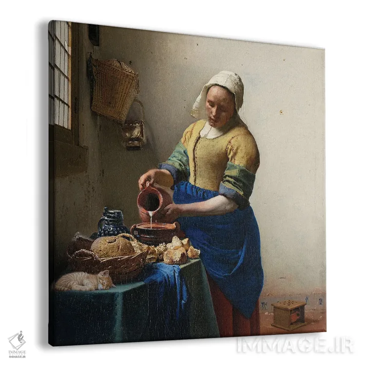 تابلو دختر شیرفروش و گربه اثر آرتاله - نمای پرسپکتیو محصول