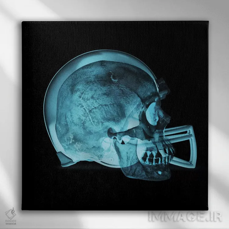تابلو جمجه کلاه ایمنی اثر فایو بای فایو کالکتیو - نمای روبهرو روی دیوار