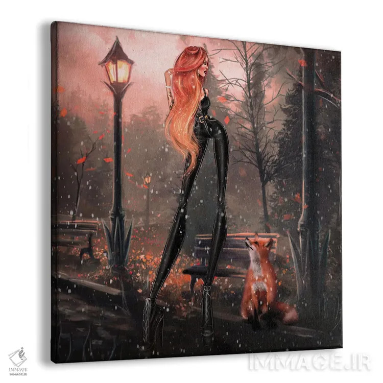 تابلو روباه قرمز اثر ارین فلیس - نمای پرسپکتیو محصول