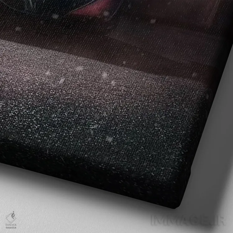 تابلو عروسک مو قرمز اثر ارین فلیس - نمای نزدیک بافت بوم