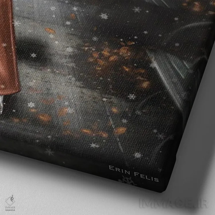 تابلو پاییز اثر ارین فلیس - نمای نزدیک بافت بوم