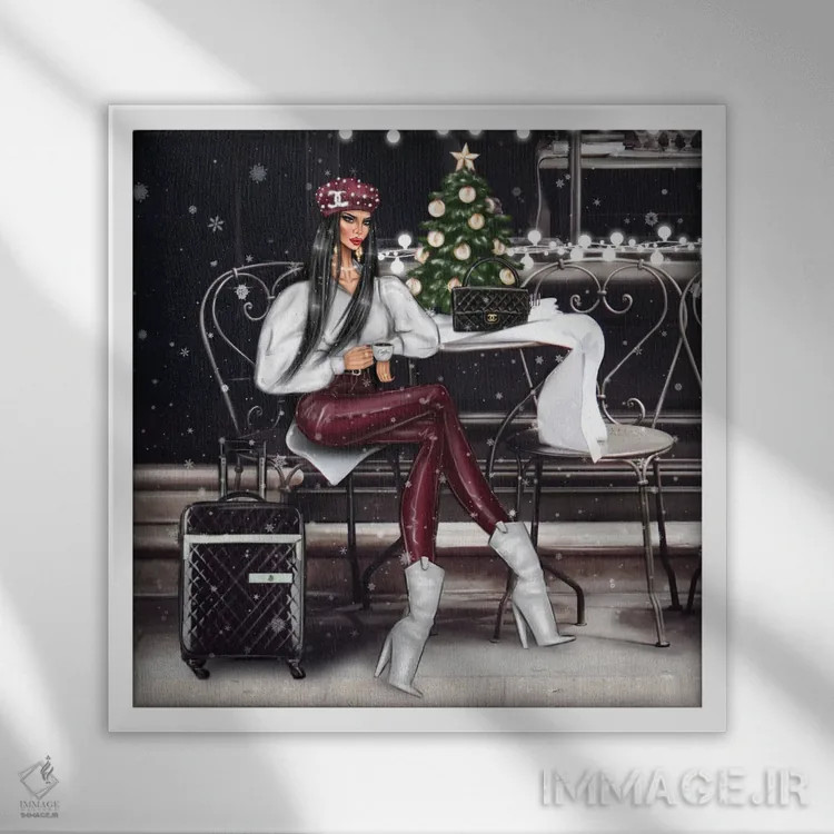 تابلو کریسمس اثر ارین فلیس - نمای قابدار سفید