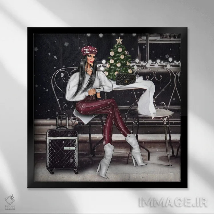 تابلو کریسمس اثر ارین فلیس - نمای قابدار مشکی