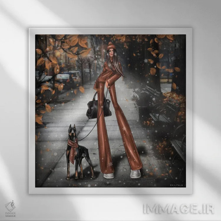 تابلو پاییز اثر ارین فلیس - نمای قابدار سفید