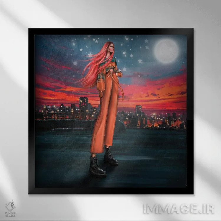 تابلو مهتاب اثر ارین فلیس - نمای قابدار مشکی