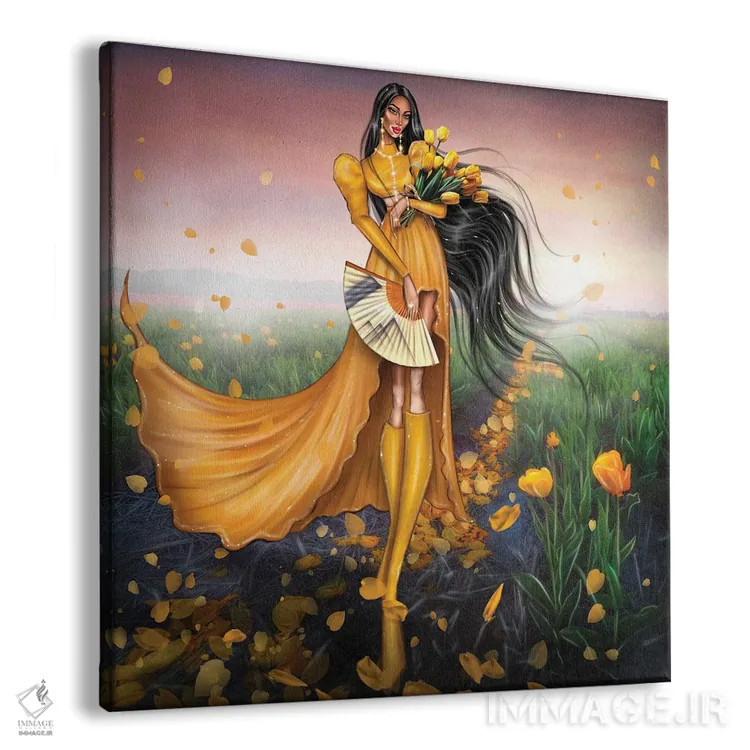 تابلو لالههای زرد اثر ارین فلیس - نمای پرسپکتیو محصول