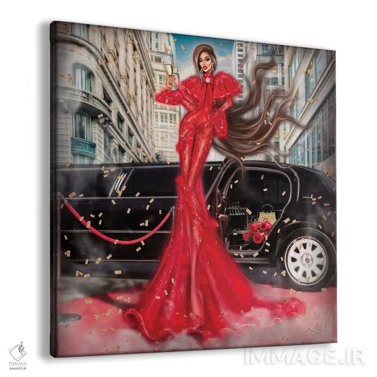 تابلو پیراهن قرمز اثر ارین فلیس - نمای پرسپکتیو محصول