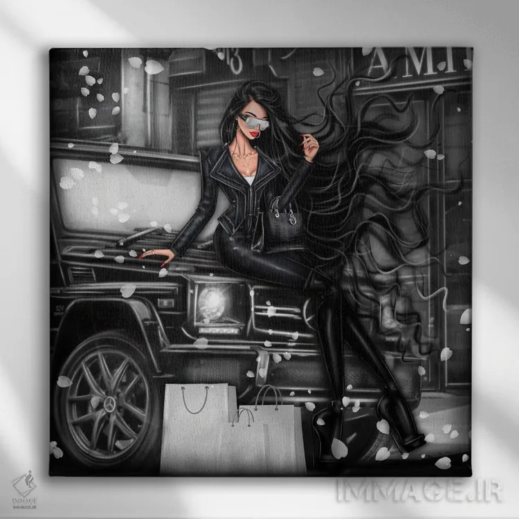 تابلو جیواگن (مرسدس بنز) اثر ارین فلیس - نمای روبهرو روی دیوار