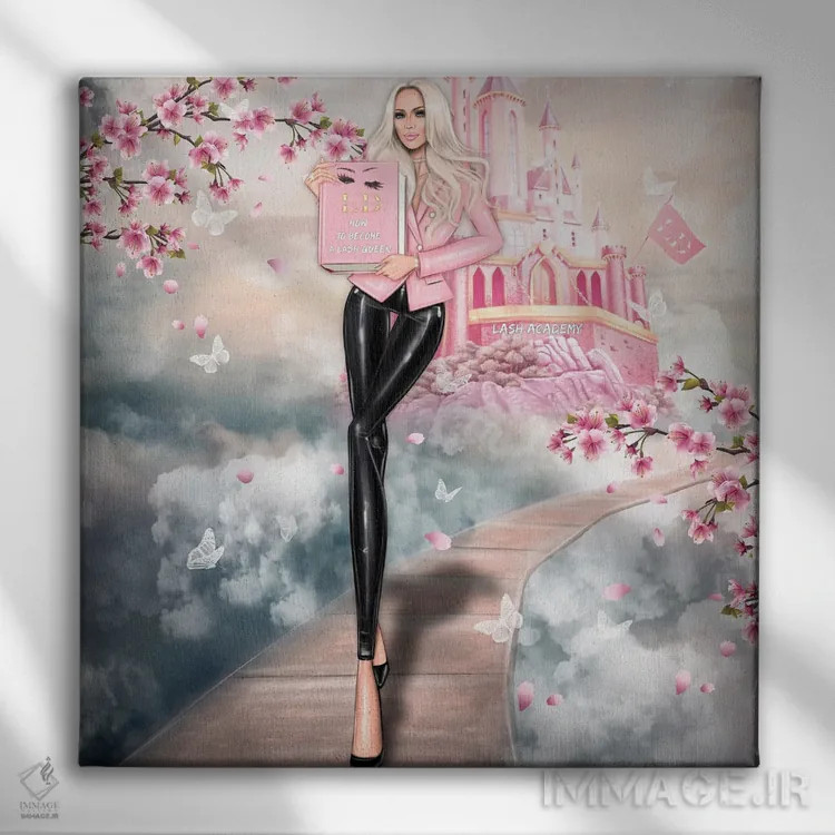 تابلو معلم مژه اثر ارین فلیس - نمای روبهرو روی دیوار