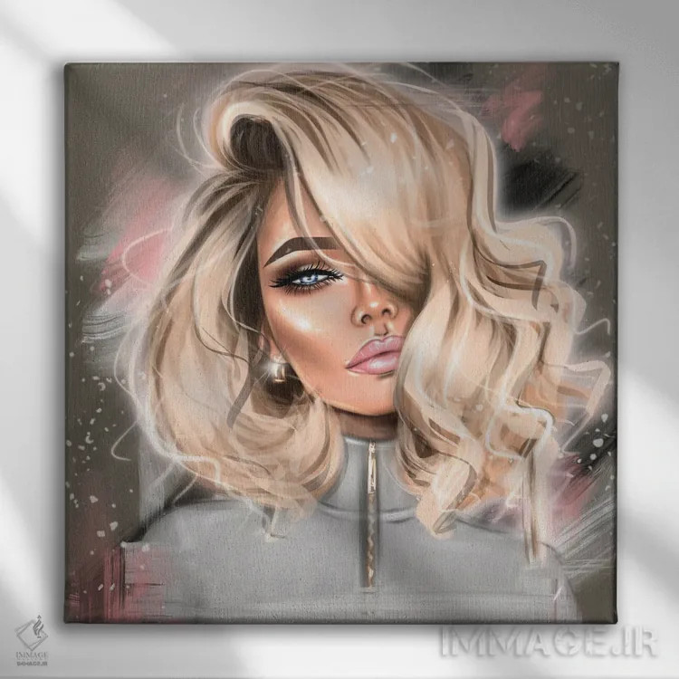 تابلو دختر مو بلوند اثر ارین فلیس - نمای روبهرو روی دیوار