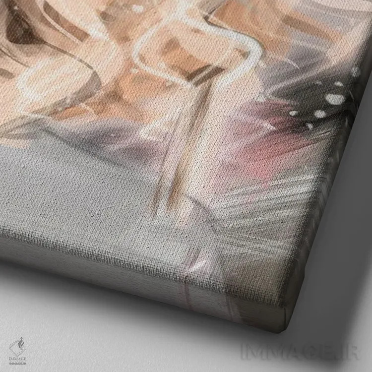 تابلو دختر مو بلوند اثر ارین فلیس - نمای نزدیک بافت بوم