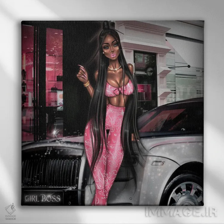 تابلو عروسک سیاه اثر ارین فلیس - نمای روبهرو روی دیوار