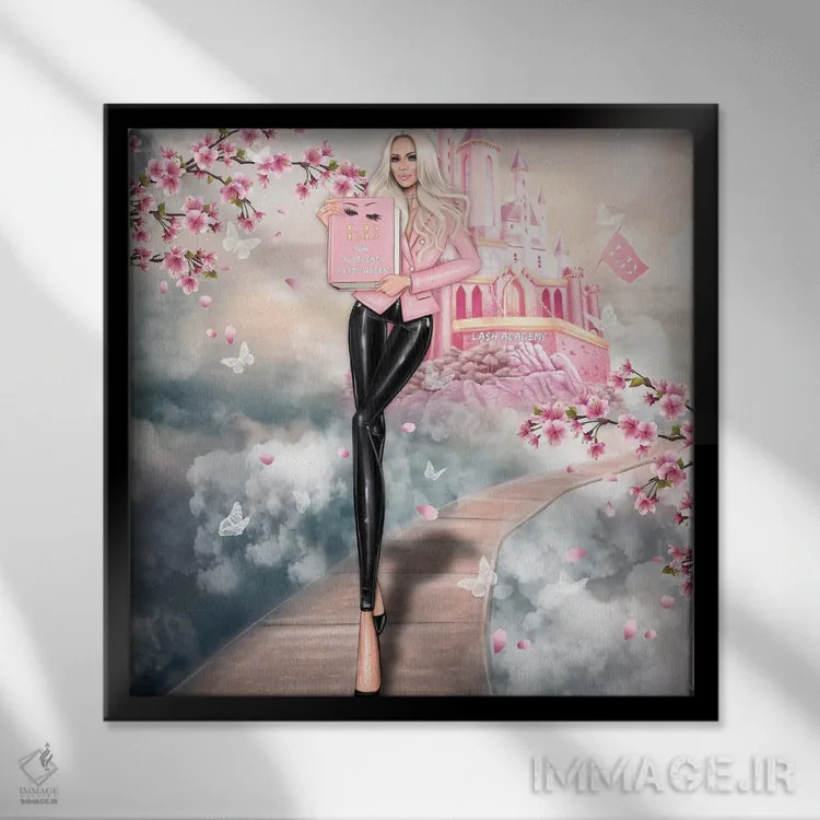 تابلو معلم مژه اثر ارین فلیس - نمای قابدار مشکی