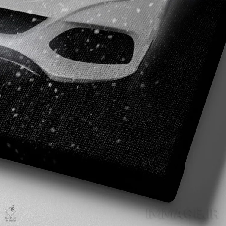 تابلو دختر مدگرا با مرسدس اثر ارین فلیس - نمای نزدیک بافت بوم