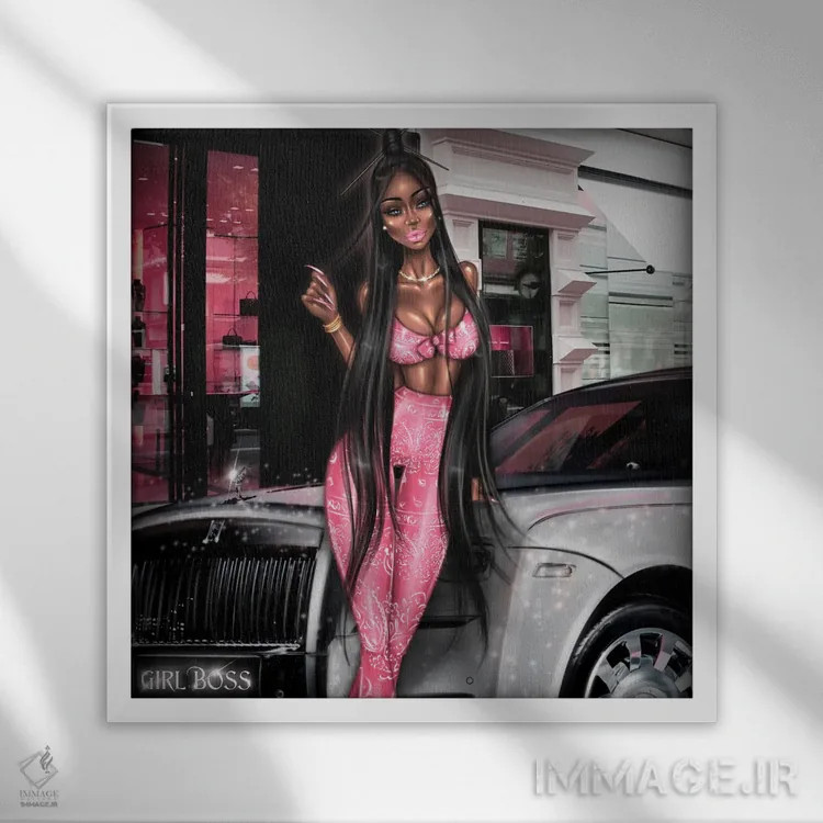 تابلو عروسک سیاه اثر ارین فلیس - نمای قابدار سفید