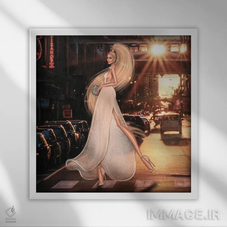 تابلو نیویورک اثر ارین فلیس - نمای قابدار سفید