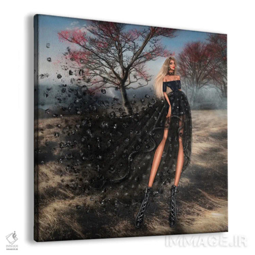 تابلو پیراهن مشکی اثر ارین فلیس - نمای پرسپکتیو محصول