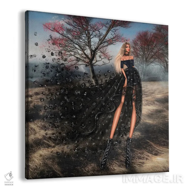 تابلو پیراهن مشکی اثر ارین فلیس - نمای پرسپکتیو محصول