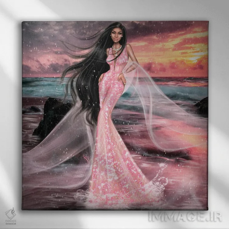 تابلو پری دریایی اثر ارین فلیس - نمای روبهرو روی دیوار