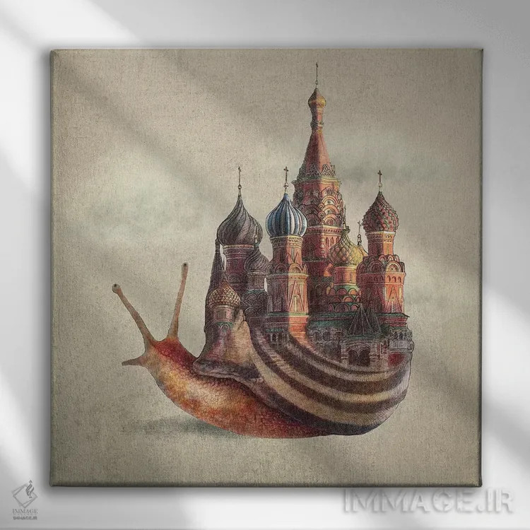 تابلو رویای روزانهٔ حلزون اثر اریک فن - نمای روبهرو روی دیوار