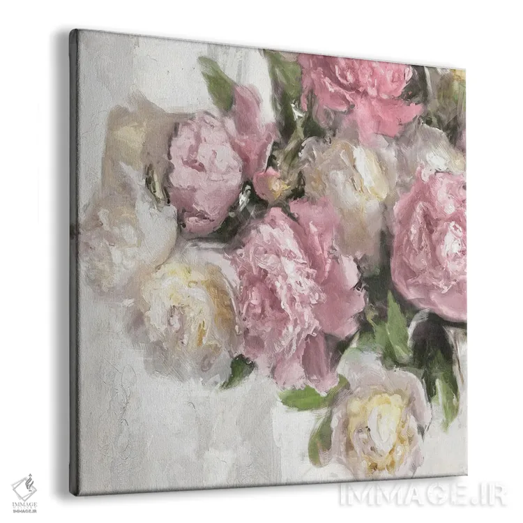 تابلو صورتی گلدار دو اثر امیلی فورد - نمای پرسپکتیو محصول