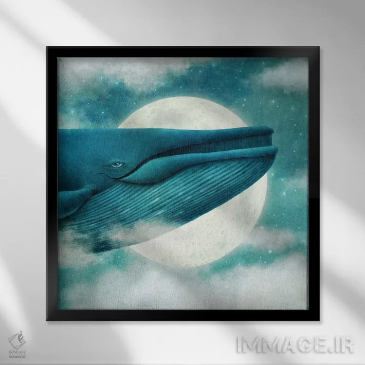 تابلو نهنگ بزرگ اثر اریک فن - نمای قابدار مشکی